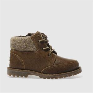 UGG Orin Brown Brushed Suede Wool Trim Ankle Boots Toddler 10